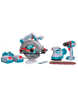 TOTAL - KIT COMBO 20V -4.0Ah - FIERASTRAU CIRCULAR, SLEFUITOR , MASINA DE GAURIT CU IMPACT (INCLUDE