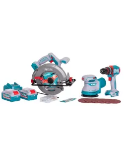 TOTAL - KIT COMBO 20V -4.0Ah - FIERASTRAU CIRCULAR, SLEFUITOR , MASINA DE GAURIT CU IMPACT (INCLUDE