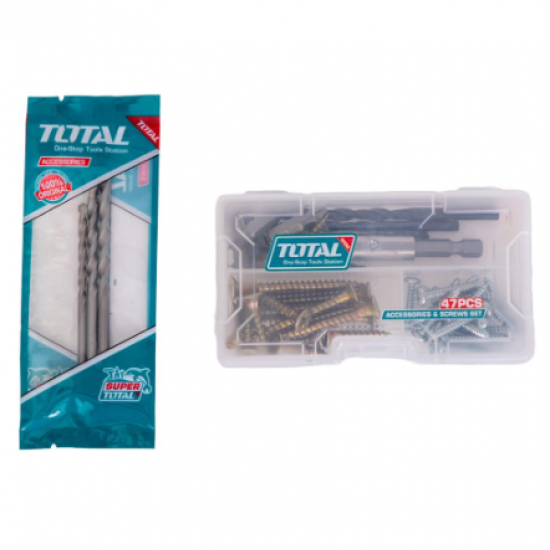 TOTAL - KIT COMBO 20V - FIERASTRAU CIRCULAR, MASINA DE GAURIT CU IMPACT, SLEFUITOR (INCLUDE 2 ACUMUL