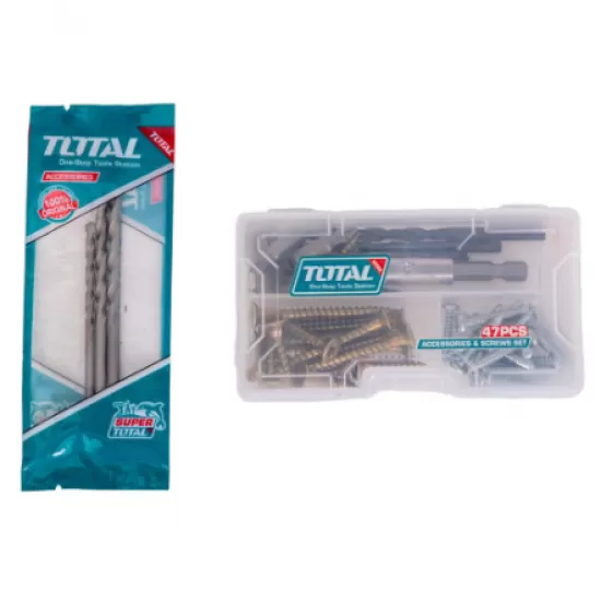 TOTAL - KIT COMBO 20V - FIERASTRAU CIRCULAR, MASINA DE GAURIT CU IMPACT, SLEFUITOR (INCLUDE 2 ACUMUL TOTAL - KIT COMBO 20V - FIERASTRAU CIRCULAR, MASINA DE GAURIT CU IMPACT, SLEFUITOR (INCLUDE 2 ACUMUL