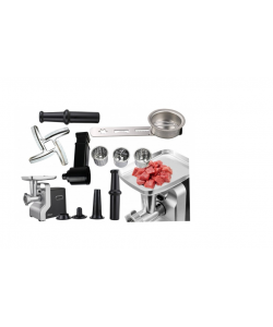 Masina de tocat carne multifunctionala ZILAN ZLN0126, Negru/Gri 2100 W, 3 viteze, Accesorii pentru feliat legume, Accesoriu pentru carnati, Accesorii pentru feliere si maruntire, Cutit inox,
