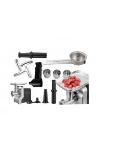 Masina de tocat carne multifunctionala ZILAN ZLN0126, Negru/Gri 2100 W, 3 viteze, Accesorii pentru feliat legume, Accesoriu pentru carnati, Accesorii pentru feliere si maruntire, Cutit inox,