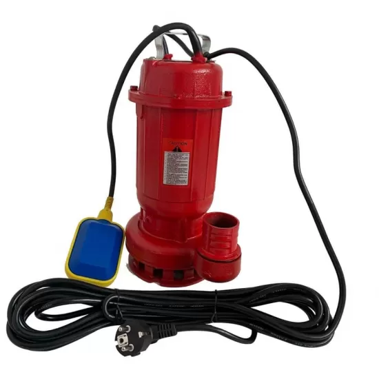 Pachet Cu Pompa apa murdara din fonta DDT rosie WQD10 cu plutitor, 1100 W, 15 m³/h + Furtunul de pompier 2'' 20 m, 8 bari, cu cuple + Furtunul de pompier 2'' 20 m, 8 bari