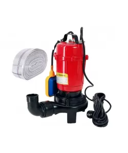 Pompa submersibila cu tocator si plutitor, DDT, WQD10, 2600W + Furtun pompier, 20 metri, 2 toli + Furtunul de pompier 2'' 20 m, 8 bari, cu cuple