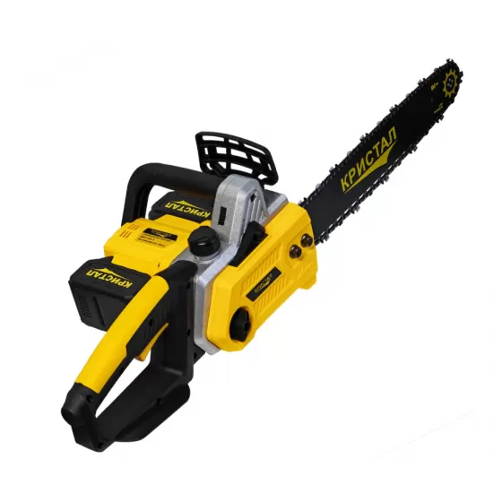 Drujba, mini fierastrau cu 2 acumulator DDT-CRISTAL, 48V, 1600W, 4800rot/min, 5A, Brushless, Motor fara perii, lungimea lamei de 405mm, 2 lame, 2 lanturi