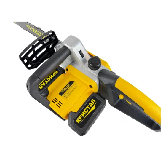 Drujba, mini fierastrau cu 2 acumulator DDT-CRISTAL, 48V, 1600W, 4800rot/min, 5A, Brushless, Motor fara perii, lungimea lamei de 405mm, 2 lame, 2 lanturi