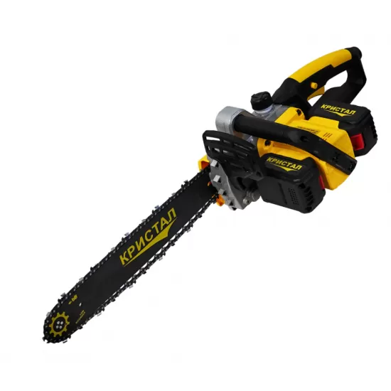 Drujba, mini fierastrau cu 2 acumulator DDT-CRISTAL, 48V, 1600W, 4800rot/min, 5A, Brushless, Motor fara perii, lungimea lamei de 405mm, 2 lame, 2 lanturi