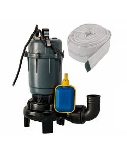 Pompa apa murdara DDT cu tocator exterior si flotor, 2600 W, 12 mc/h, 12 m refulare + Furtun pompier 2" 20 M +Furtunul de pompier 2'' 20 m, 8 bari, cu cuple