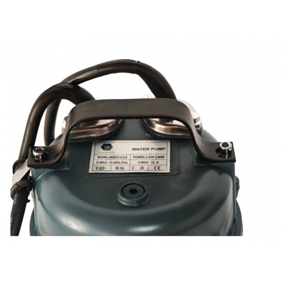 Pompa apa murdara DDT cu tocator exterior si flotor, 2600 W, 12 mc/h, 12 m refulare + Furtun pompier 2" 20 M +Furtunul de pompier 2'' 20 m, 8 bari, cu cuple