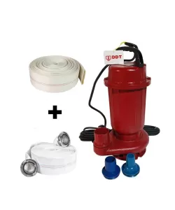 Pompa submersibila apa murdara, DDT, WQD10, 1100 W + Furtun pompier, 20 metri, 2 toli + Furtun pompier, 20 metri, 2 toli, cu cuple Pompa submersibila apa murdara, DDT, WQD10, 1100 W + Furtun pompier, 20 metri, 2 toli + Furtun pompier, 20 metri, 2 toli, cu cuple