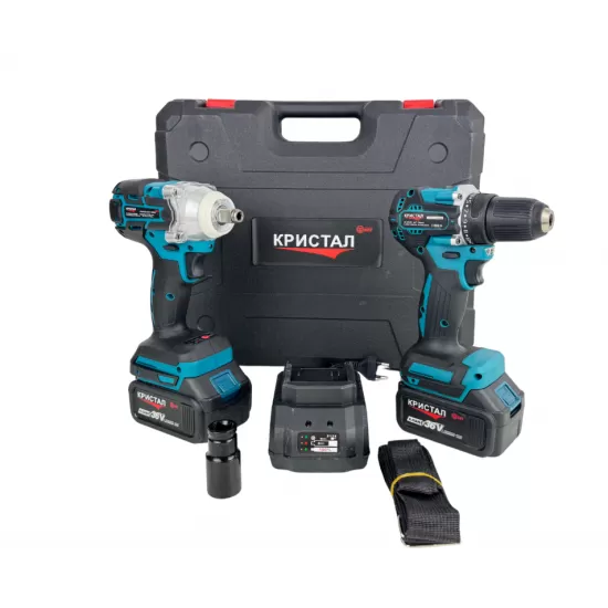 Set Masina De Gaurit si Infiletat Si Masina De Insurubat cu Impact DDT-KRISTAL 2 Acumulatori 36V 4Ah, Brushless, Motor fara perii Set Masina De Gaurit si Infiletat Si Masina De Insurubat cu Impact DDT-KRISTAL 2 Acumulatori 36V 4Ah, Brushless, Motor fara perii