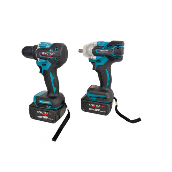 Set Masina De Gaurit si Infiletat Si Masina De Insurubat cu Impact DDT-KRISTAL 2 Acumulatori 36V 4Ah, Brushless, Motor fara perii