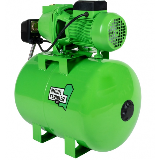 Hidrofor Micul Fermier 1.5 kW, debit maxim 3000l/h, inaltime maxima de pompare 53m, corp pompa fonta, butelie 50L