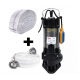 Pompa submersibila de apa murdara DDT V1500F, 1500 W, 12 mc/h+ Furtun pompier, 20 metri, 2 toli + Furtunul de pompier 2'' 20 m, 8 bari, cu cuple