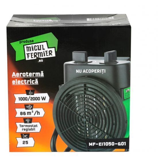 Aeroterma electrica Micul Fermier, 1000/2000W, element de incalzire ceramic