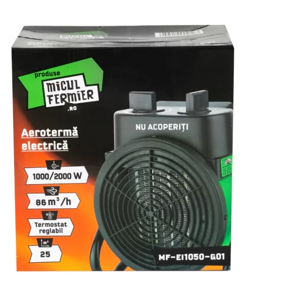 Aeroterma electrica Micul Fermier, 1000/2000W, element de incalzire ceramic