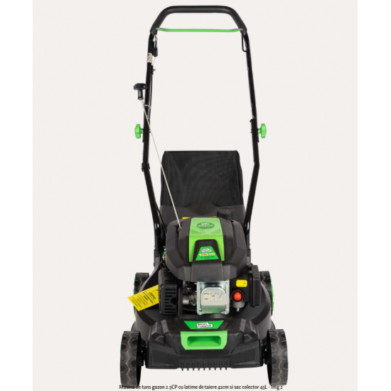 Masina de tuns gazon 2.5CP cu latime de taiere 41cm si sac colector 45L Micul Fermier