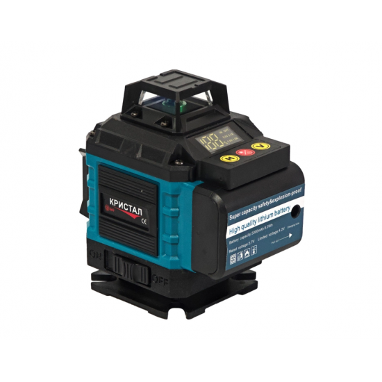 Nivelă laser profesională DDT-KRISTAL 16 linii 4D, verde, cu 2 acumulatori Li-Ion, telecomandă, trepied, suporturi și valiză de transport