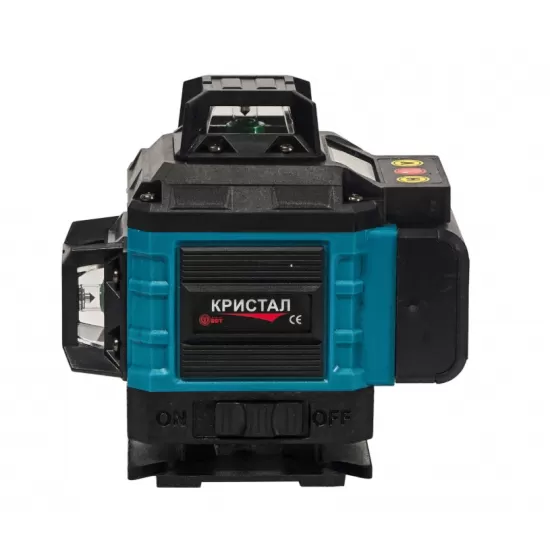 Nivelă laser profesională DDT-KRISTAL 16 linii 4D, verde, cu 2 acumulatori Li-Ion, telecomandă, trepied, suporturi și valiză de transport