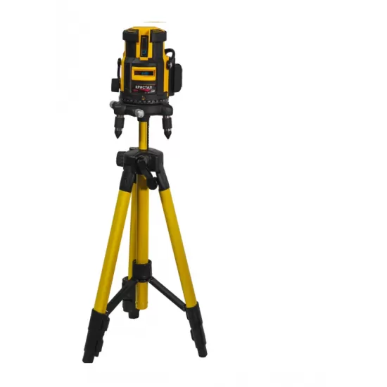 Nivelă laser profesională DDT-KRISTAL 12 linii, fascicul verde, cu trepied, acumulator Li-Ion, ochelari de protecție și valiză de transport