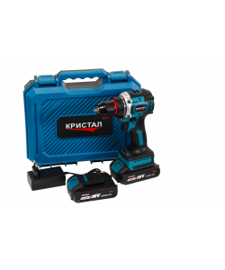 Bormașină cu acumulator DDT-KRISTAL 36V, 2 acumulatori Li-Ion 2.0Ah, motor fara perii (brushless), 2 viteze, cuplu reglabil, sistem autoblocaj, valiză de transport