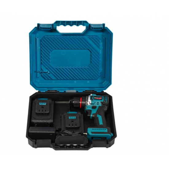 Bormașină cu acumulator DDT-KRISTAL 36V, 2 acumulatori Li-Ion 2.0Ah, motor fara perii (brushless), 2 viteze, cuplu reglabil, sistem autoblocaj, valiză de transport