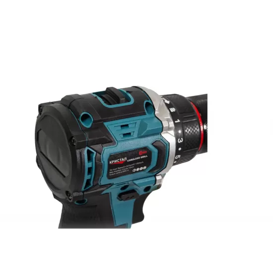 Bormașină cu acumulator DDT-KRISTAL 36V, 2 acumulatori Li-Ion 2.0Ah, motor fara perii (brushless), 2 viteze, cuplu reglabil, sistem autoblocaj, valiză de transport