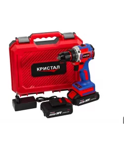 Bormașină cu acumulator DDT-KRISTAL 36V, 2 acumulatori Li-Ion 2.0Ah, motor fara perii (brushless), 2 viteze, cuplu reglabil, sistem autoblocaj, valiză de transport