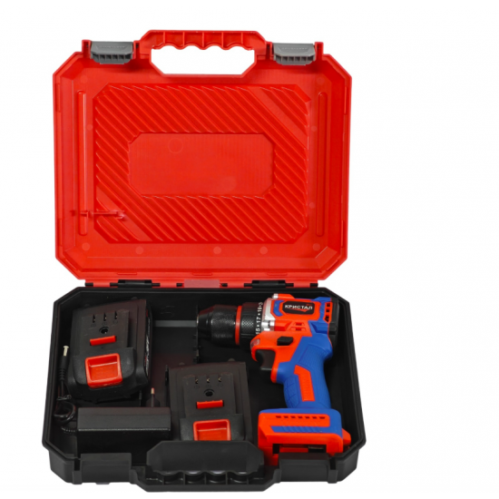 Bormașină cu acumulator DDT-KRISTAL 36V, 2 acumulatori Li-Ion 2.0Ah, motor fara perii (brushless), 2 viteze, cuplu reglabil, sistem autoblocaj, valiză de transport