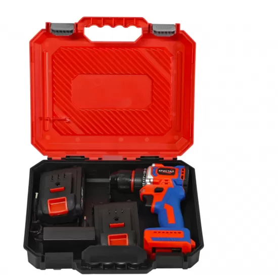 Bormașină cu acumulator DDT-KRISTAL 36V, 2 acumulatori Li-Ion 2.0Ah, motor fara perii (brushless), 2 viteze, cuplu reglabil, sistem autoblocaj, valiză de transport