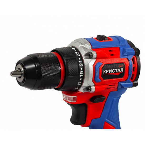 Bormașină cu acumulator DDT-KRISTAL 36V, 2 acumulatori Li-Ion 2.0Ah, motor fara perii (brushless), 2 viteze, cuplu reglabil, sistem autoblocaj, valiză de transport