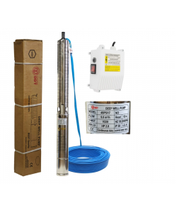 Pompa submersibilă de adâncime DDT 4SP5/17 – 2 kW, 3 CP, 9 m³/h, 120 m inaltimea de refulare , 17 turbine inox, cu panou de control, rezistenta la nisip