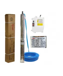 Pompa submersibilă de adâncime DDT 4SP5/12 – 1.8 kW, 2.5 CP, 8 m³/h, 90 m inaltimea de refulare , 12 turbine inox cu panou de control, rezistenta la nisip