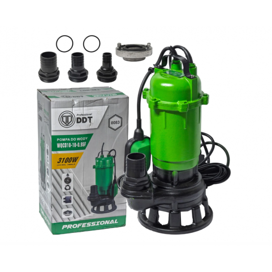 Pompa submersibilă pentru apă murdară DDT Professional WQCD10-10-0.95F, 3100W, 25000 L/h, 10 m cu cutit profesional