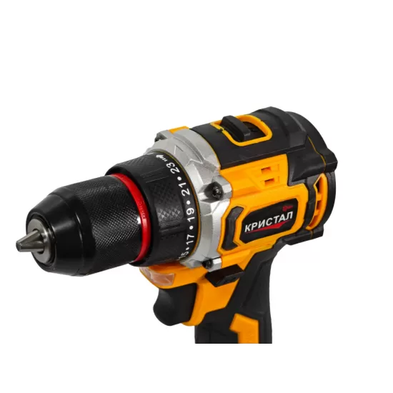 Bormașină cu acumulator DDT-KRISTAL 36V, 2 acumulatori Li-Ion 2.0Ah, motor fara perii (brushless), 2 viteze, cuplu reglabil, sistem autoblocaj, valiză de transport