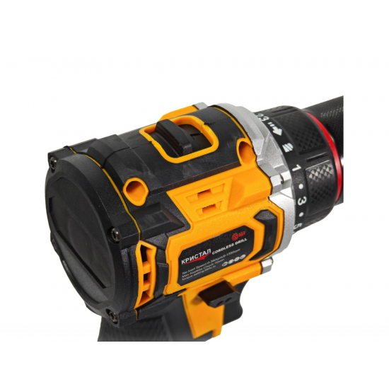 Bormașină cu acumulator DDT-KRISTAL 36V, 2 acumulatori Li-Ion 2.0Ah, motor fara perii (brushless), 2 viteze, cuplu reglabil, sistem autoblocaj, valiză de transport