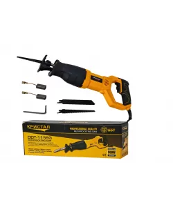 Fierastrau pendular tip sabie DDT CRISTAL, Adancime de Taiere 200 mm Lemn, 8mm Otel, 12mm Aluminiu, 900 W, Viteza Variabila 3000 rpm, GALBEN