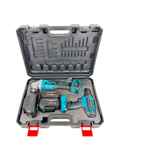 Trusă Profesională 2 în 1 DDT CRISTAL – Mașină de Găurit + Polizor unghiular, 36V, 2x baterii 4.0Ah, Încărcător Rapid