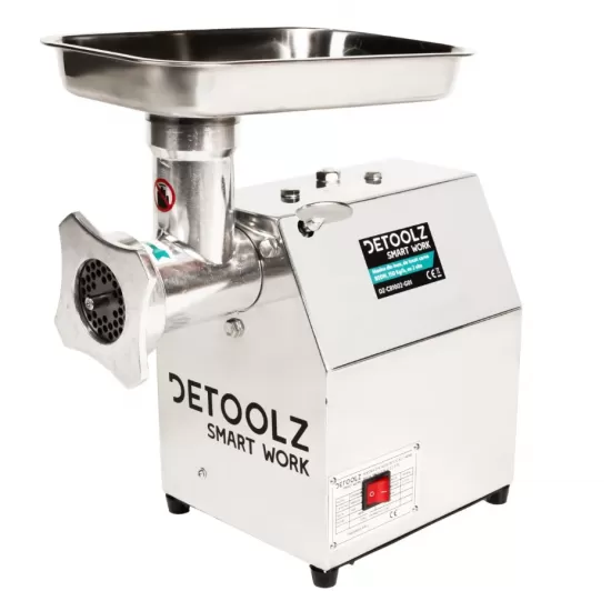 Masina tocat carne Detoolz, 800W, 150 kg/h Inox cu 2 site