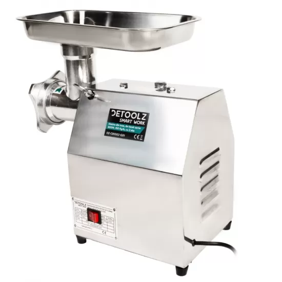 Masina tocat carne Detoolz, 800W, 150 kg/h Inox cu 2 site