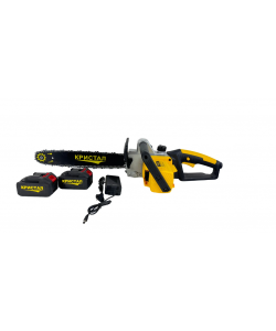 Drujba ,mini fierastrau cu 2 acumulator DDT-CRISTAL, 48V,1600W,4800rot/min,5A,Brushless, Motor fără perii, Lungimea lamei de 405mm, 2 lame,2 lanturi,Ideala pentru taierea lemnelor de foc