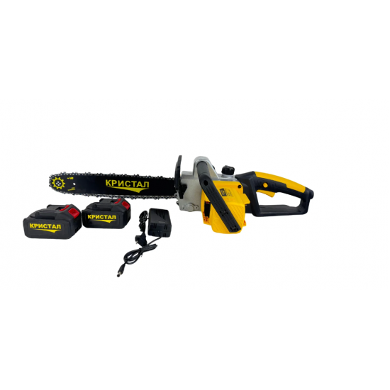 Drujba ,mini fierastrau cu 2 acumulator DDT-CRISTAL, 48V,1600W,4800rot/min,5A,Brushless, Motor fără perii, Lungimea lamei de 405mm, 2 lame,2 lanturi,Ideala pentru taierea lemnelor de foc