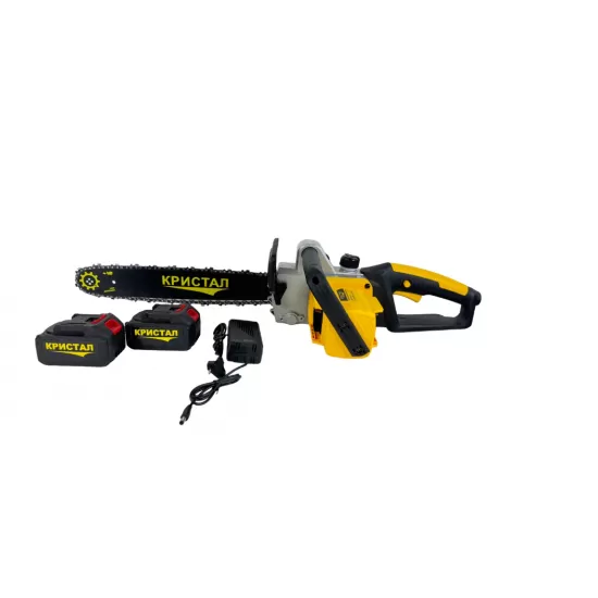 Drujba ,mini fierastrau cu 2 acumulator DDT-CRISTAL, 48V,1600W,4800rot/min,5A,Brushless, Motor fără perii, Lungimea lamei de 405mm, 2 lame,2 lanturi,Ideala pentru taierea lemnelor de foc