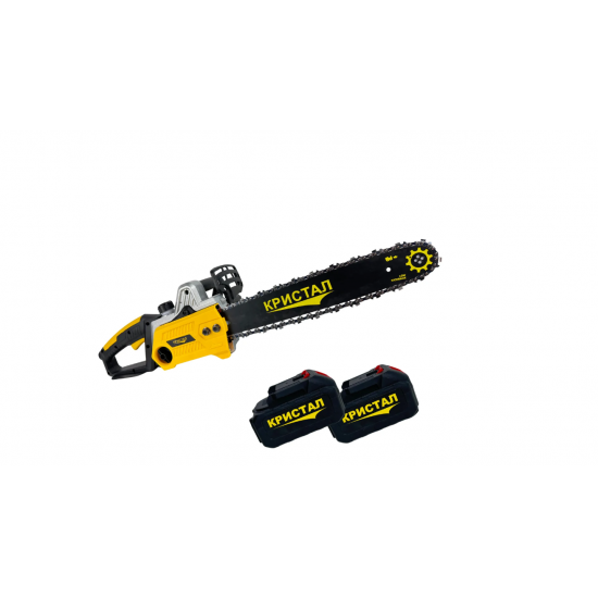 Drujba ,mini fierastrau cu 2 acumulator DDT-CRISTAL, 48V,1600W,4800rot/min,5A,Brushless, Motor fără perii, Lungimea lamei de 405mm, 2 lame,2 lanturi,Ideala pentru taierea lemnelor de foc