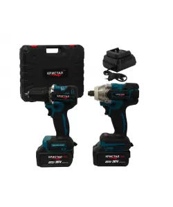 Set Masina De Gaurit si Infiletat Si Masina De Insurubat cu Impact DDT-KRISTAL 2 Acumulatori 36V 4Ah,Brushless, Motor fără perii