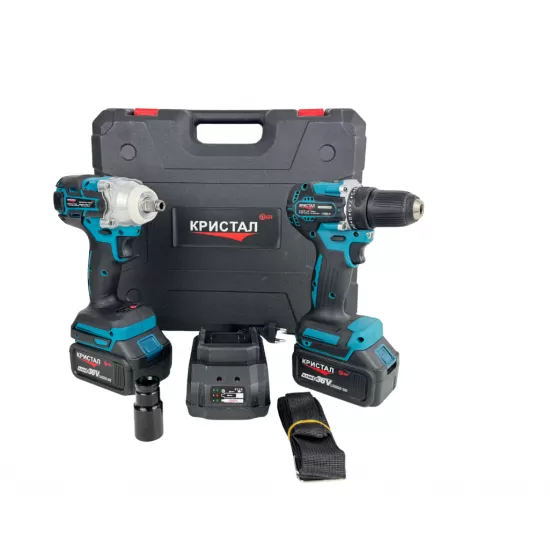 Set Masina De Gaurit si Infiletat Si Masina De Insurubat cu Impact DDT-KRISTAL 2 Acumulatori 36V 4Ah,Brushless, Motor fără perii