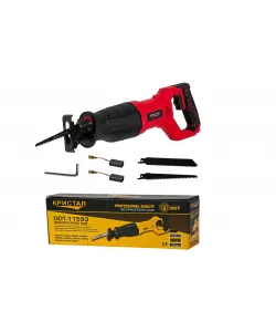 Fierastrau pendular tip sabie DDT CRISTAL, Adancime de Taiere 200 mm Lemn, 8mm Otel, 12mm Aluminiu, 900 W, Viteza Variabila 3000 rpm, ROSU