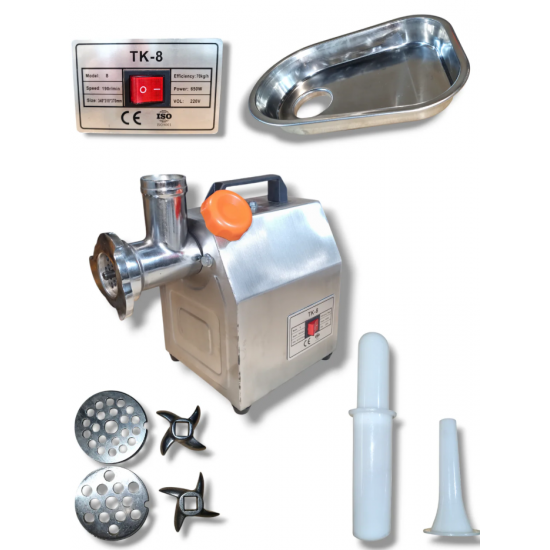 Masina de Tocat Carne MK-8 carcasa inox, 70 kg/h, 650 w