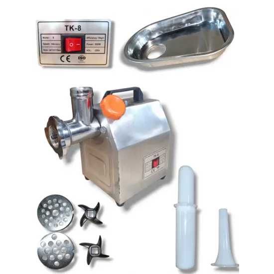 Masina de Tocat Carne MK-8 carcasa inox, 70 kg/h, 650 w