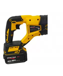 Fierăstrău tip sabie cu acumulator DDT CRISTAL, 36V, Viteza Variabila, Adancime de Taiere 115mm Lemn, 8mm Otel, 12mm Aluminiu, 2x baterii 4.0Ah, încărcător + 4 panze diferite incluse